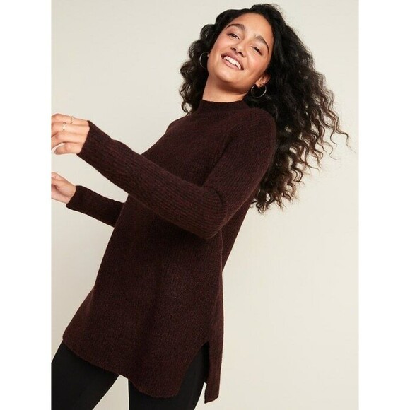 NWT old navy cozy tunic burgundy heather size S TALL - Picture 1 of 8